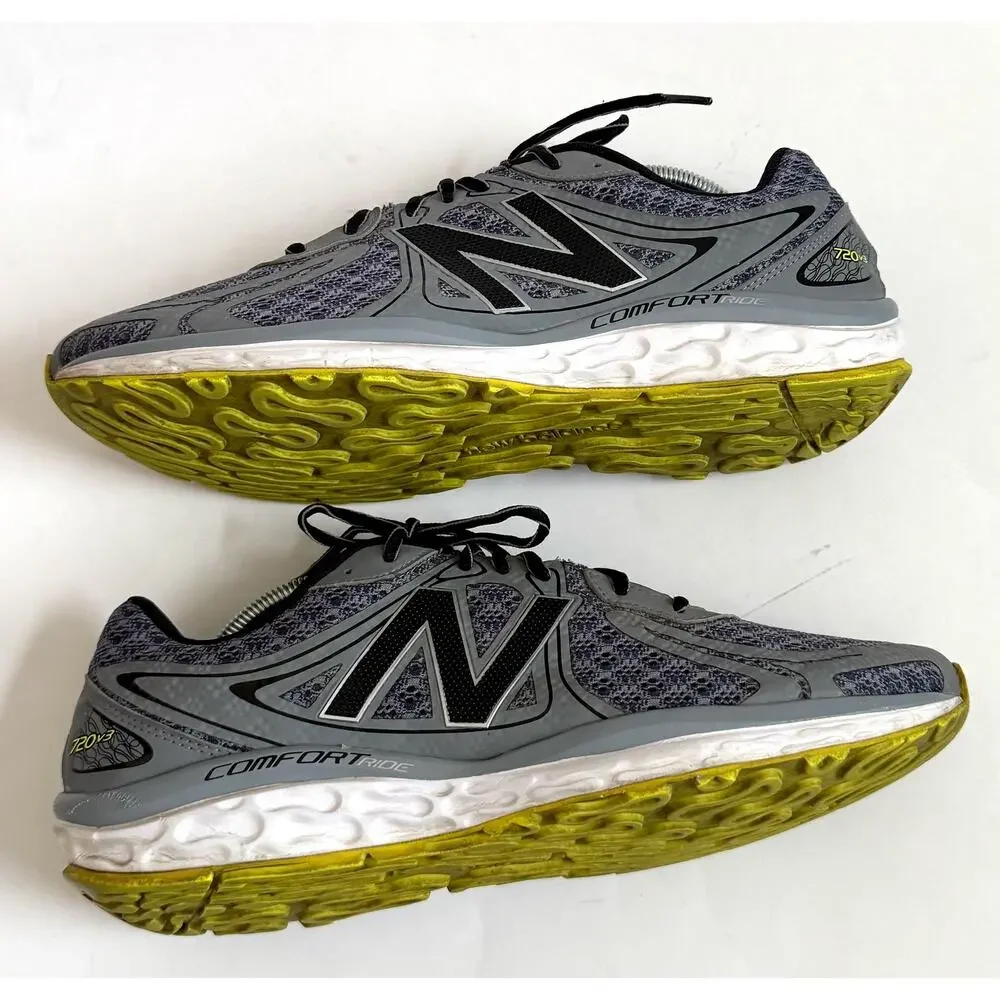 New Balance 720v3 Running Walking Sneakers Gray Yellow Size 11.5 Regular